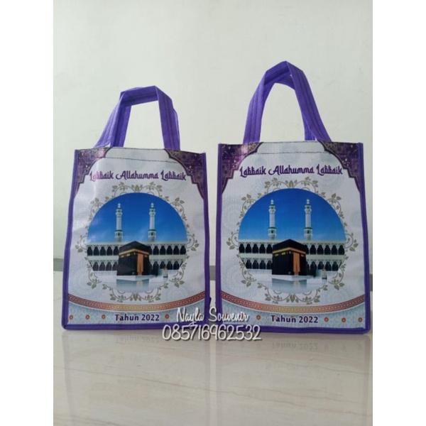 

tas souvenir bingkisan umrah/haji custom free nama