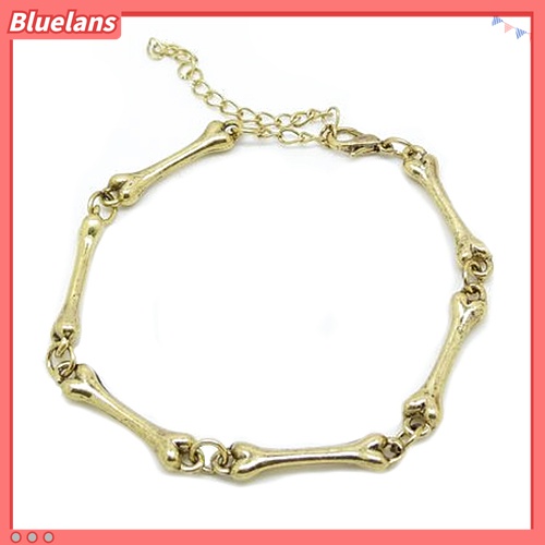 Gelang Bangle Bentuk Tulang Bahan Alloy Gaya Gothic Punk Untuk Wanita