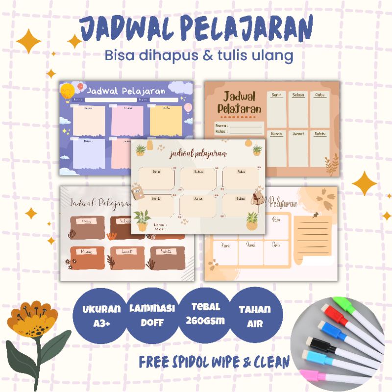 

jadwal pelajaran aestetik bisa dihapus dan ditulis ulang