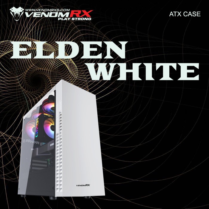 VenomRX Elden White ATX Tempered Glass 3x120mm ARGB Fan