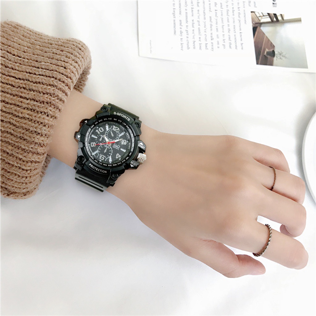 COD✅ Jam Tangan Sport Wanita Jarum Rubber Analog Quartz Watch Remaja Mode Harga Grosir S1247