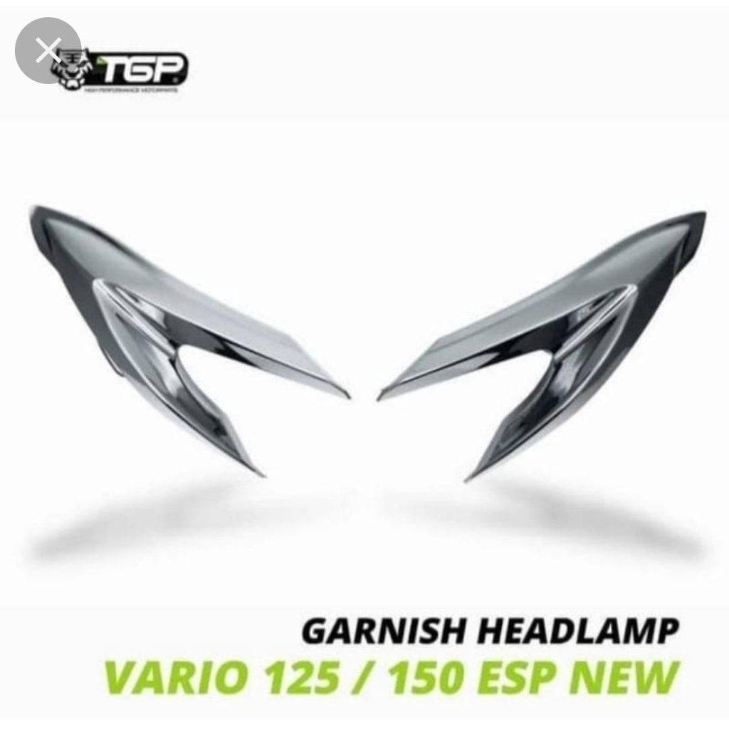 Garnish Cover Lampu Depan Honda Vario 125/150 Tgp Black Chrome