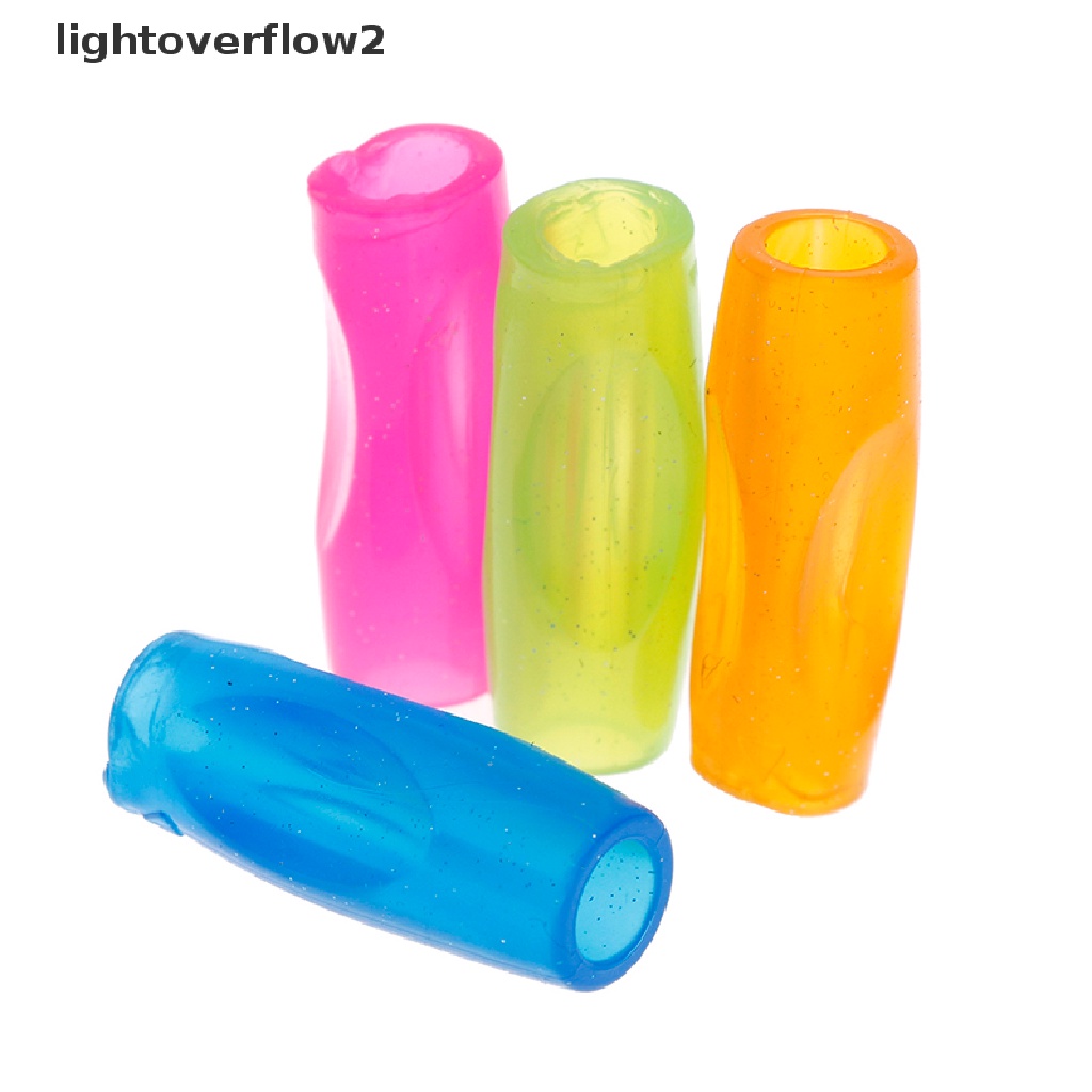 (lightoverflow2) 4pcs grip Pensil Bahan Karet Lembut Untuk Anak-Anak