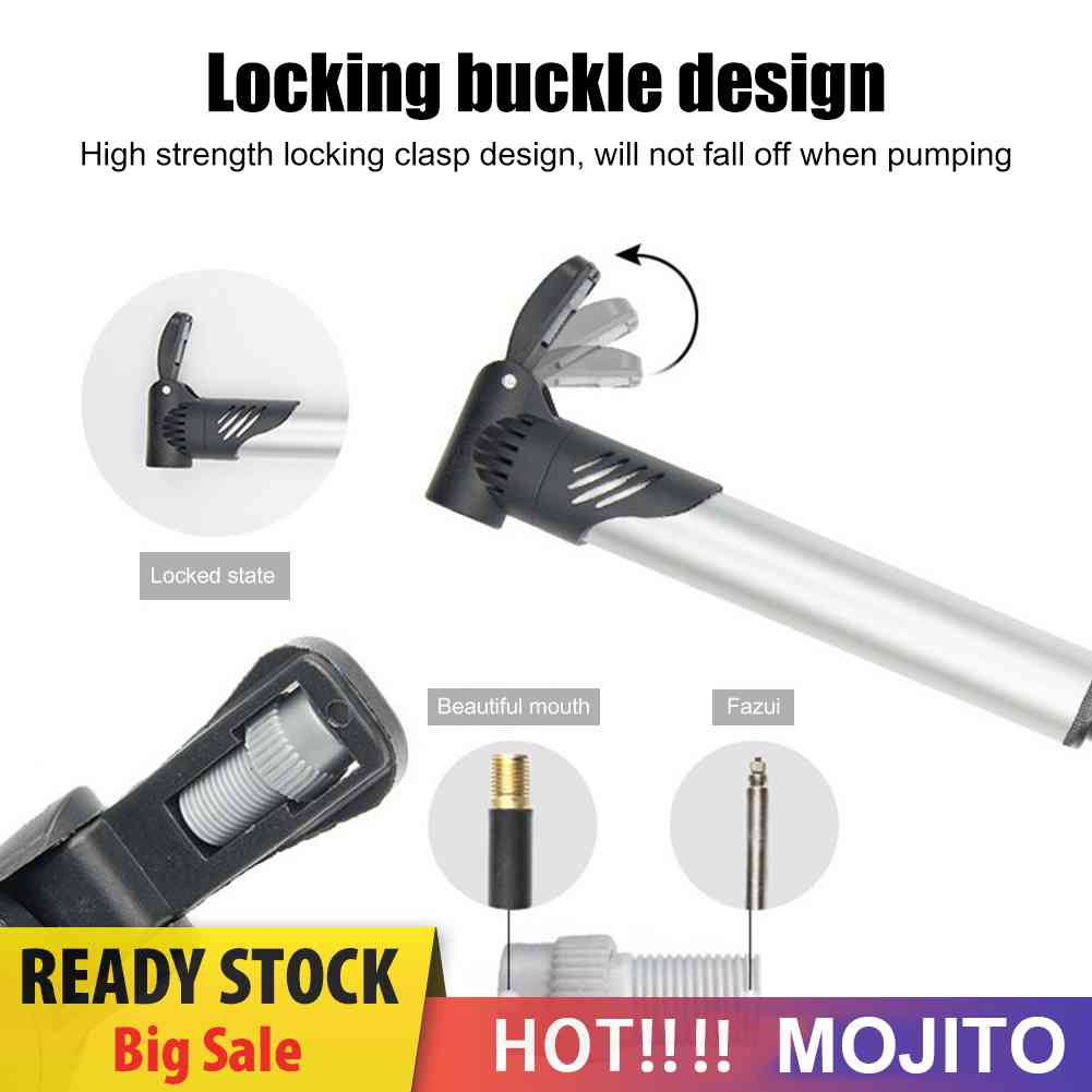 Pompa Ban Sepeda Mini Portabel Bahan Aluminum Alloy
