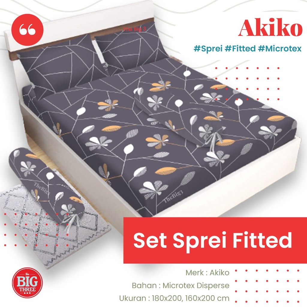 Akiko Sprei 180x200 / 160x200 motif Blossom Crystal Galaxy Giza Classical Jason Bulgari Caramel Salvator Sweetie Jordan Godiva Hudson Indigo Louis Nova Paradise Sakura Star Terrazzo - SP 180 160 King Queen