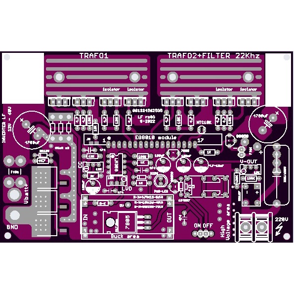 Jual PCB INVERTER PSW PURE SINE WAVE 1000W 1KVA EGS002 LF BONUS SHUNT