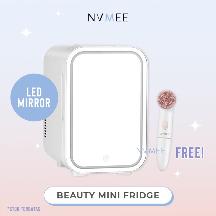 {StarStore} NVMEE - Skincare Mini Fridge / Kulkas Skincare LED - Putih Murah