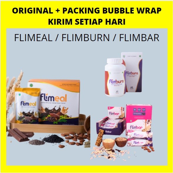 [1 BOX] Flimbar &amp; Flimeal | Flimburn &amp; Shaker | Fiber Detox Original Halal BPOM | Meal Replacement | Snack bar Pengganti Cemilan