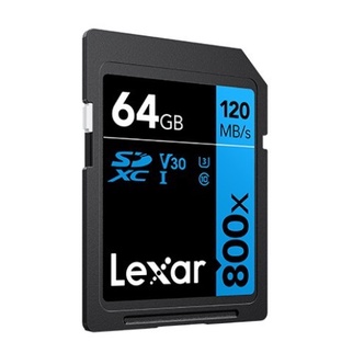 Lexar High-Performance 800x 64GB SDHCSDXC UHS-I U3, V30, RW up to 120