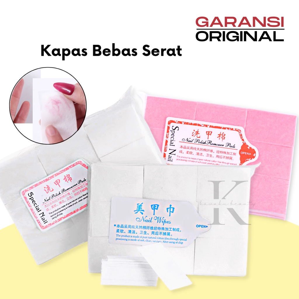 Kapas Lint Free Cotton Nail Art isi 900 / wipes tanpa serat serabut