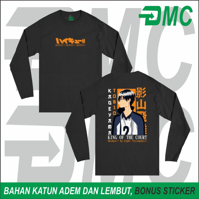 Baju Kaos Anime Tobio Kageyama Haikyuu Karasuno Lengan Panjang