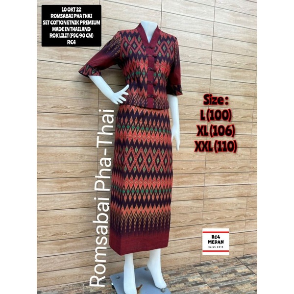 setelan Etnik Bangkok Romsabai Pha Thai