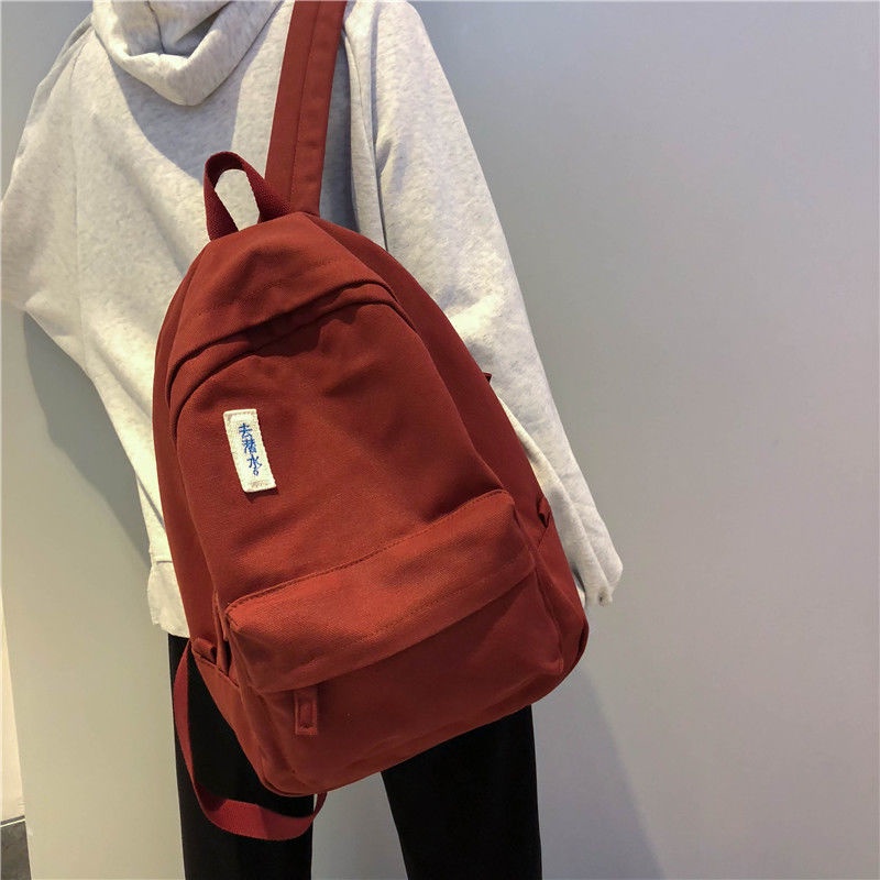 ○Sera Japanese Harajuku Vintage Girl Schoolbag Ulzzang Tas Ransel Kanvas Sederhana dan Serbaguna Ransel Sekolahan