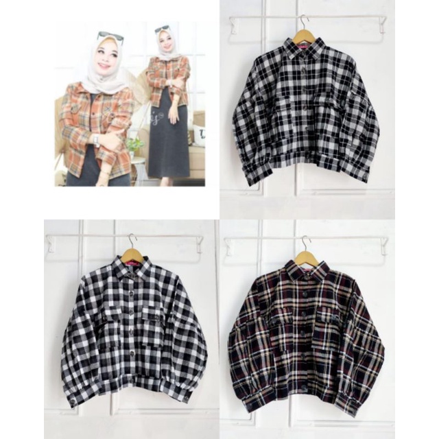 Jaket Crop Kotak Blazer Kotak Oversize//Blazer Casual//Jaket Kotak