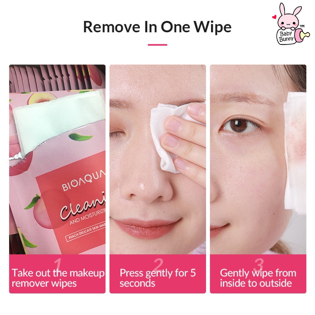 ❤ BELIA ❤ BIOAQUA Moist Wipes Make Up Removal 9g [ECER] | Makeup Remove wipes Cleansing Cotton remover Sheet | Tisu pembersih wajah | BPOM