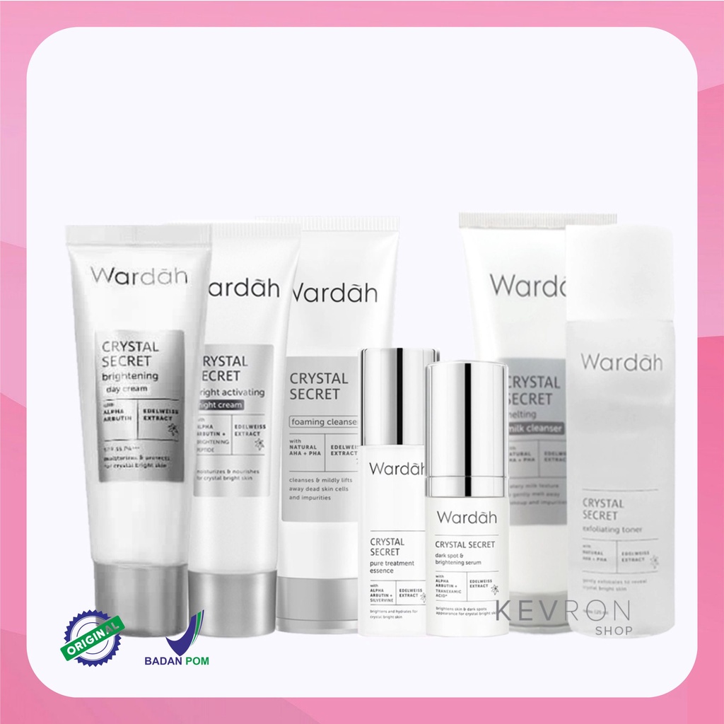 Wardah White Crystal Secret Series/Foaming Cleanser/toner/day/Night