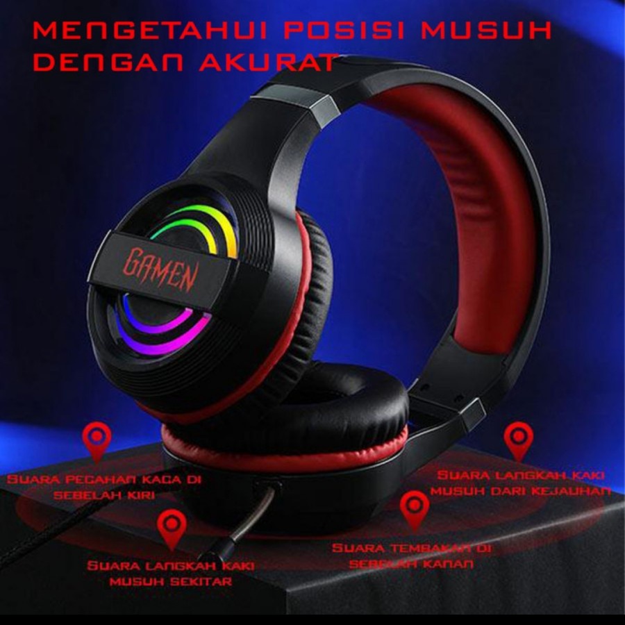 HEADPHONE GAMEN GAMING GH1100 PRO RGB LED