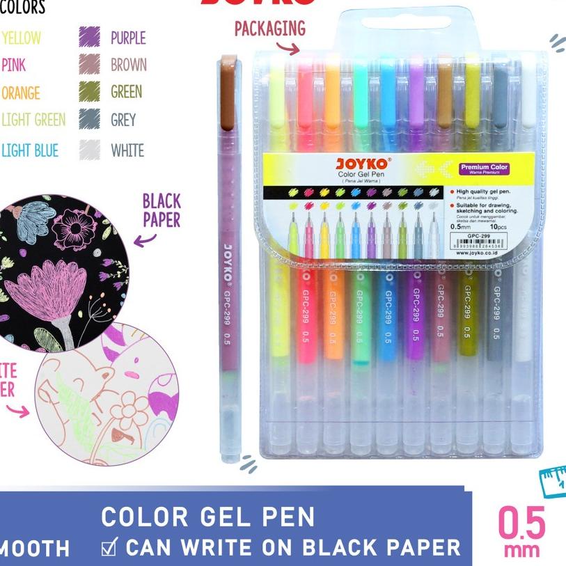 

Hot Sale - Gel Pen / Pulpen Gel 10 Warna JOYKO GPC-299 ✔