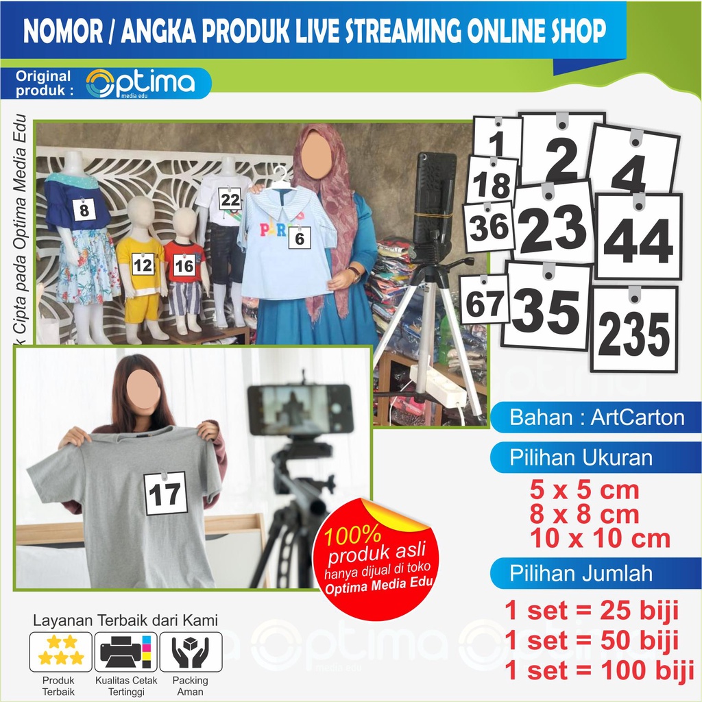 

Nomor / Angka / Label Produk Jualan Live Streaming olshop