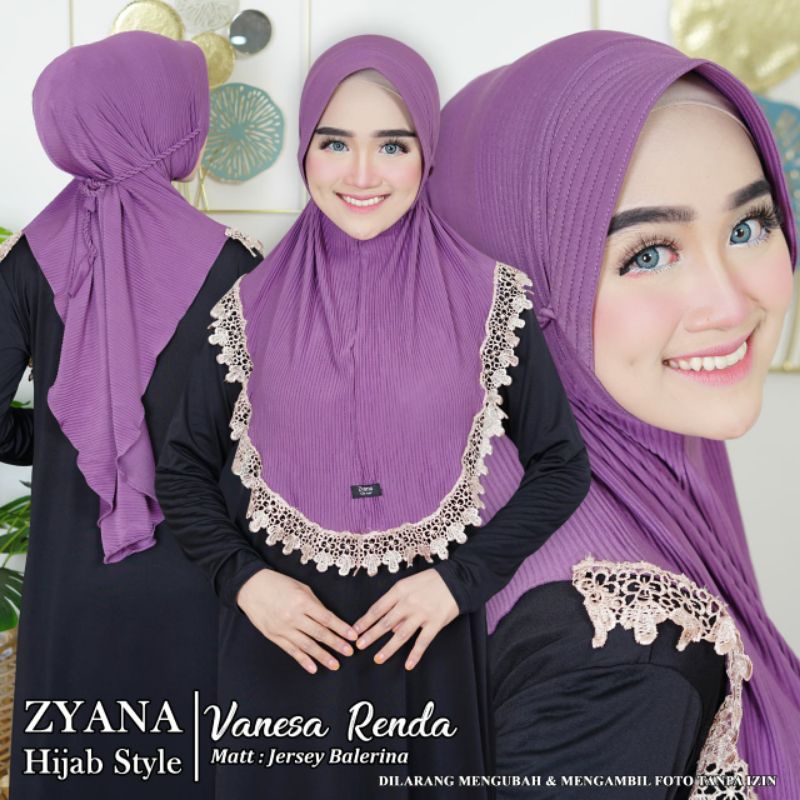 Hijab Instan Jersey Plisket VANESA Original ZYANA