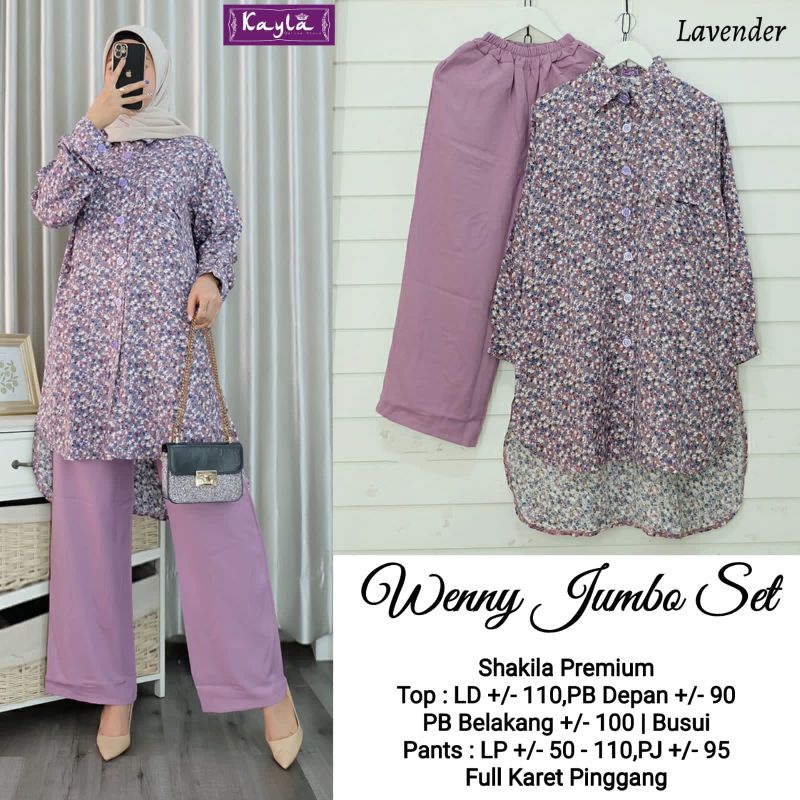 WENNY JUMBO SET BY KAYLA / ONESET WANITA MUSLIMAH / Setelan tunik ibu-ibu JUMBO