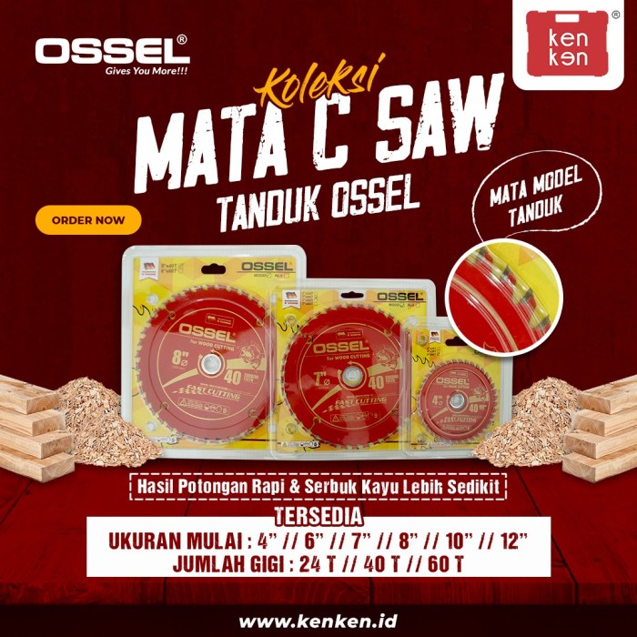 Mata Circular Saw 7' Inchi Variasi 24T 60T Tanduk Ossel