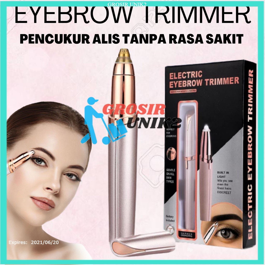 Alat Cukuran Pencukur Flawless Brows Cukuran Alis Elektrik Tanpa Rasa Sakit Eyebrow Hair Trimmer Cukur Alis GROSIR UNIK