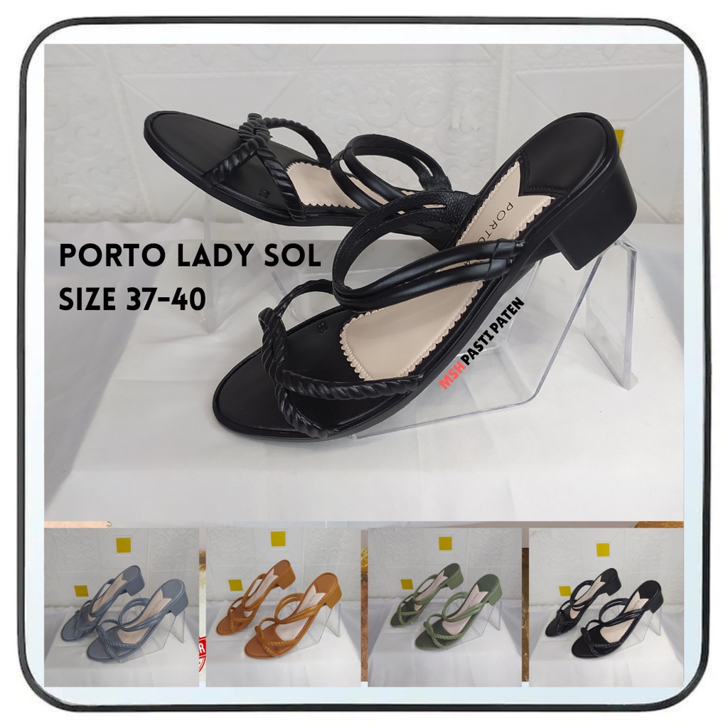 Sandal jelly wanita slop Sandal wedges tinggi wanita original porto lady