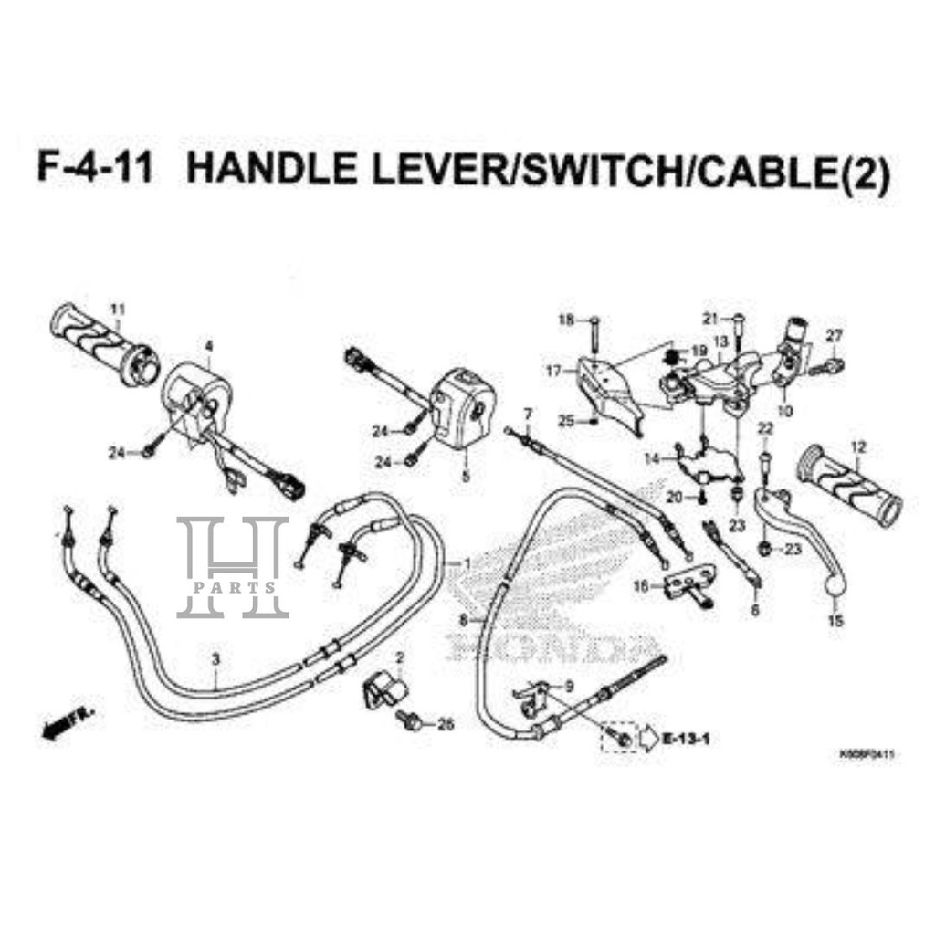 SWITCH REM BELAKANG KIRI SWITCH ASSY FR STOP WATER PROF VARIO 125 ESP VARIO 150 ESP VARIO 160 K2S 35340-K27-V01 ASLI ORIGINAL AHM HGP HONDA