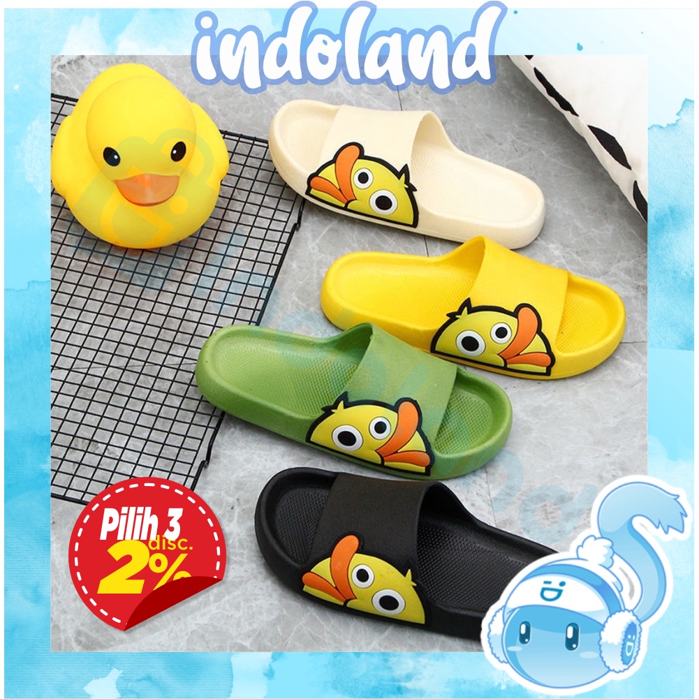 ☀ INDOLAND ☀ Sandal Jelly Sendal Slop Outdoor Import Empuk Berkualitas Lucu Motif Bebek R794