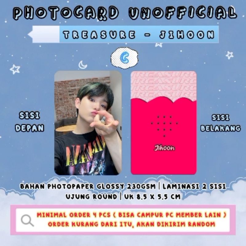 Photocard TREASURE - JIHOON / Photocard Unofficial / Photocard JIHOON TREASURE