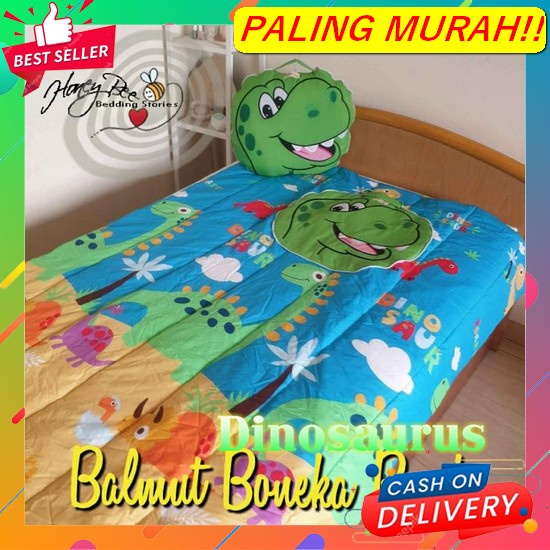 Balmut Bantal Selimut 2In1 Kepala Tidur Travel Karakter Dewasa Anak Lu Balmut Kepala Dinosaurus