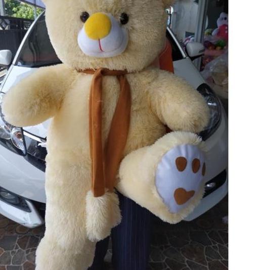 Terpercaya Boneka teddy bear jumbo / boneka beruang jumbo syal telapak pink muda /GROSIR BONEKA JUMB