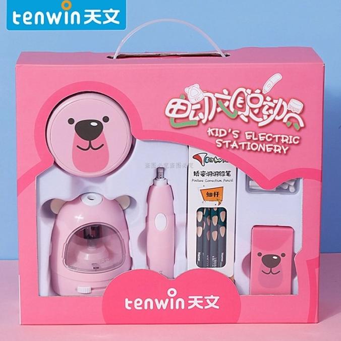 

Triple W 6in1 Automatic Stationery Set Pensil Anak Serutan Penghapus