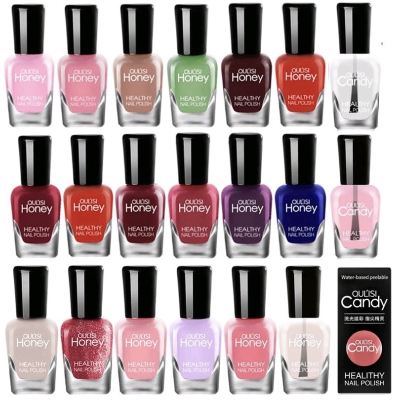 OULISI Kutek Halal Honey Candy Nail Polish Peel Off Tahan Lama Aplikasi Mudah KU038