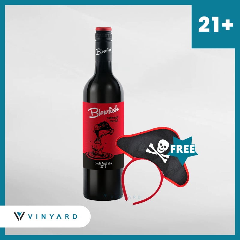 Blowfish Cabernet Merlot 750 ml + FREE Bando Halloween Bajak Laut