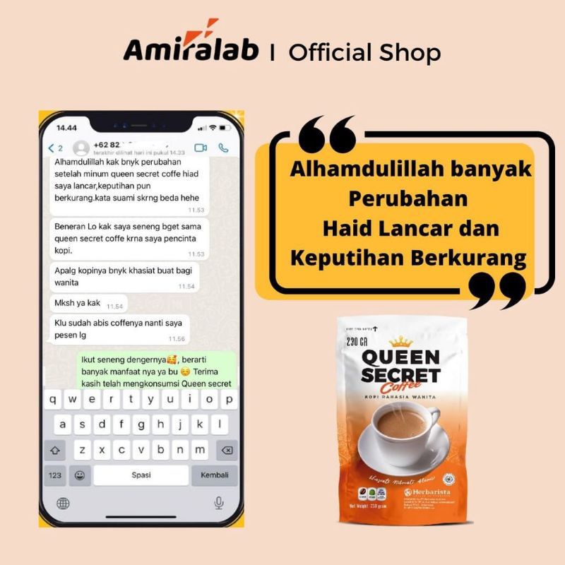 ( PAKET 2 PCS )Queen secret coffee kopi melancarkan haid by Amiralab