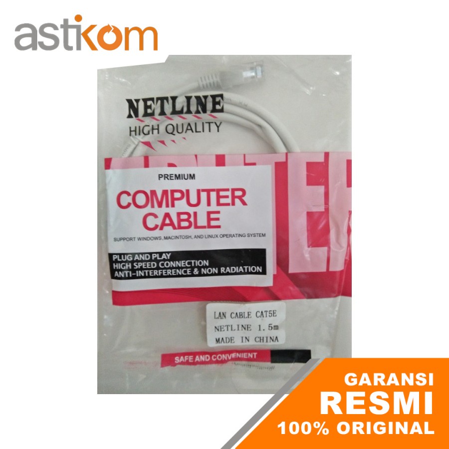 Kabel Lan 1,5m Netline / Kabel Lan Cat5 1,5 meter Netline