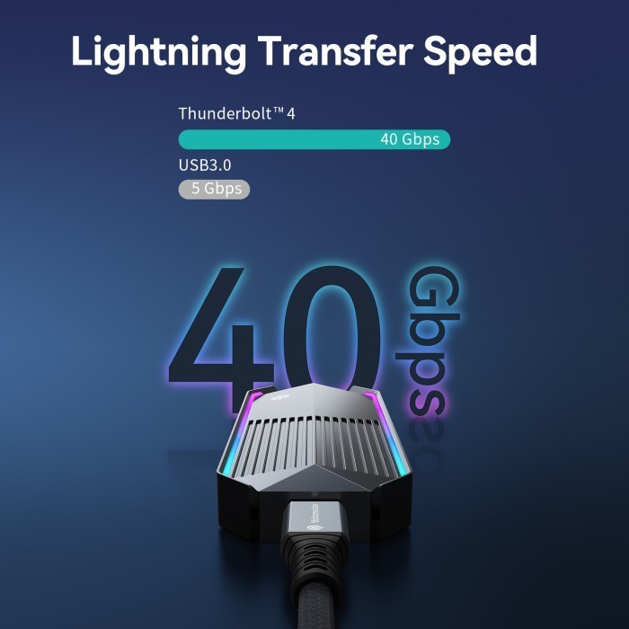 Yottamaster Thunderbolt 4 Data Cable 40Gbps 2m U200C-1