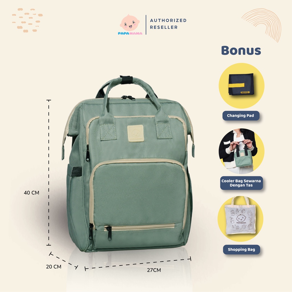 Papamama Clio Cake Series 1007 - Water Repellent Backpack Diaper Bag Tas Perlengkapan Bayi