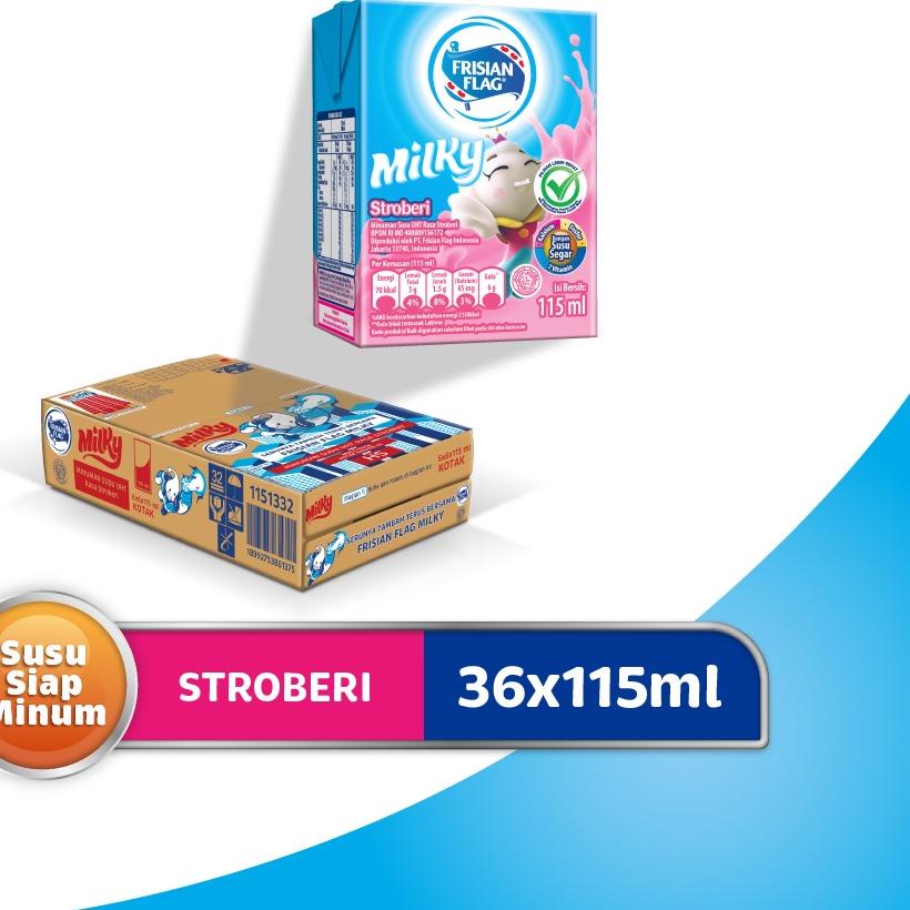 

READY ✅Frisian Flag UHT Milky Strawberry 36x115ml|RA1