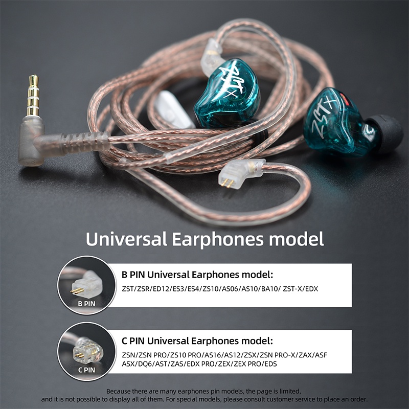 KZ Pink Gold High purity OFC Flat Earphone Cable with MIC