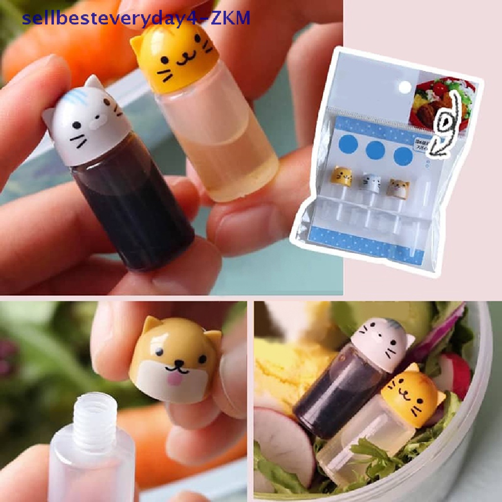3 Pcs Botol Wadah Bumbu Saus Kecap Salad Bento Makan Siang Mini Portabel