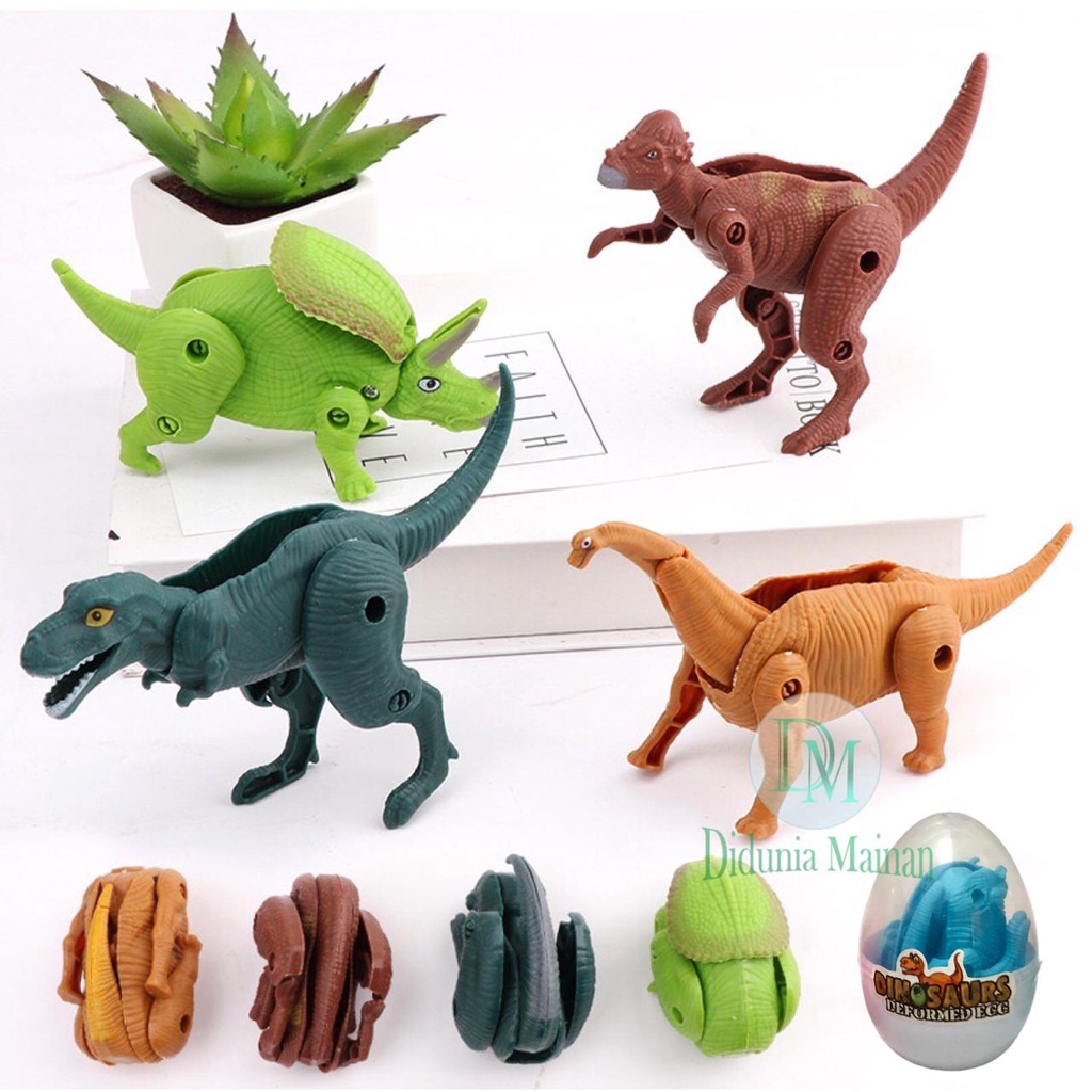 Mainan dinosaurus telur figure dino bongkar pasang surprise egg dinosaur