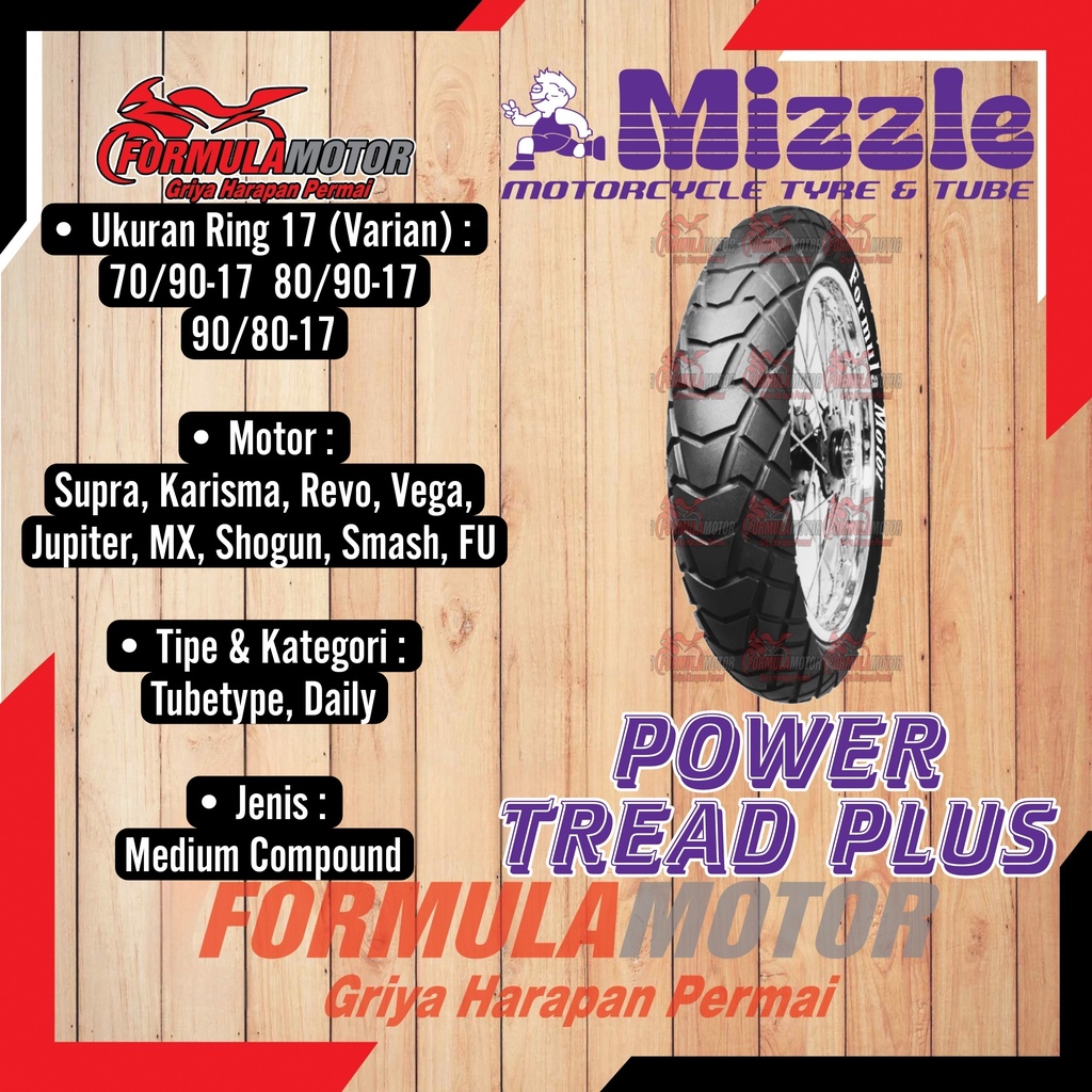 Jual Ban Motor Mizzle Power Tread Plus Ring Tubetype Non Tubles Pilih Ukuran Shopee Indonesia