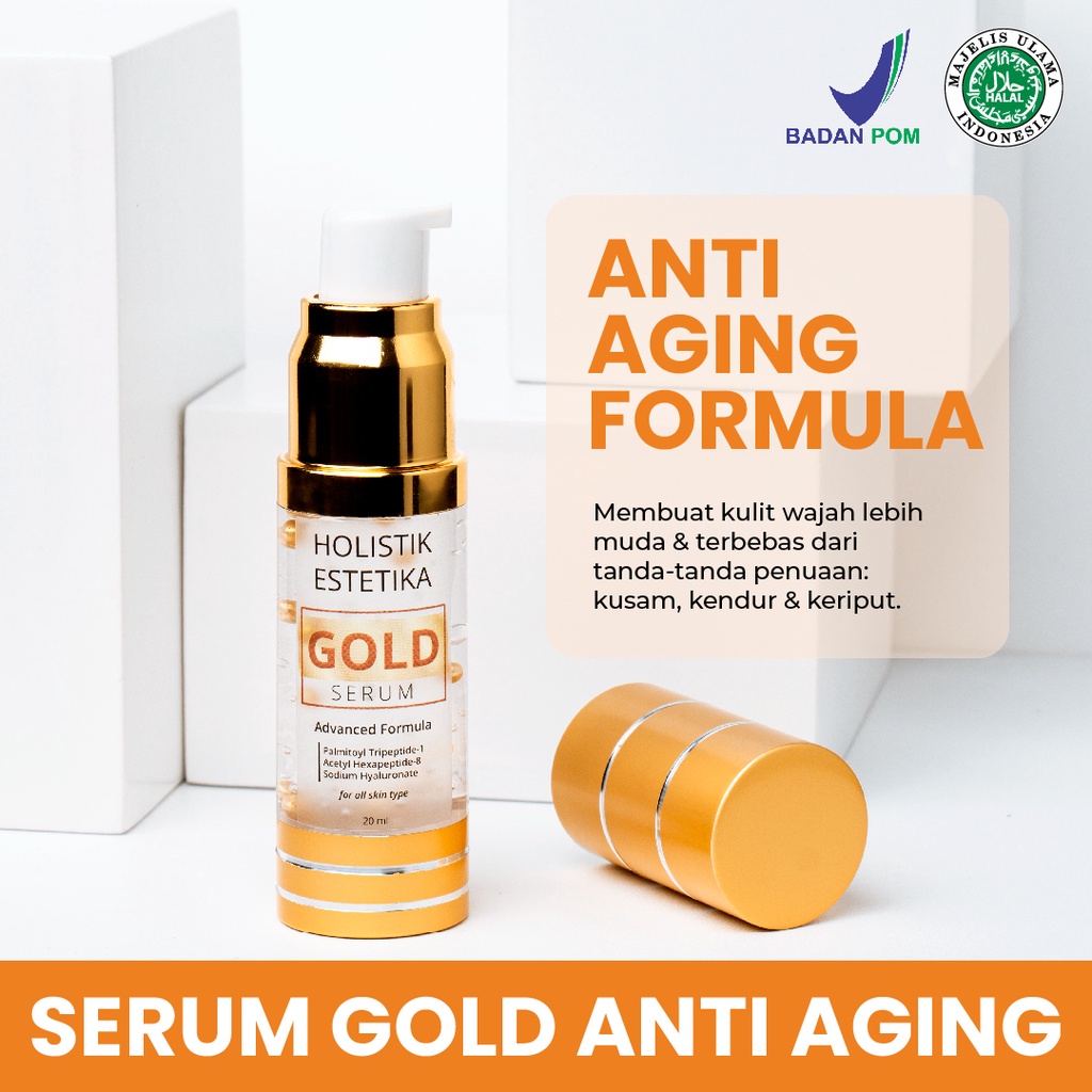 Serum Anti Aging Gold Anti Keriput & Kulit Kendur Holistik Estetika