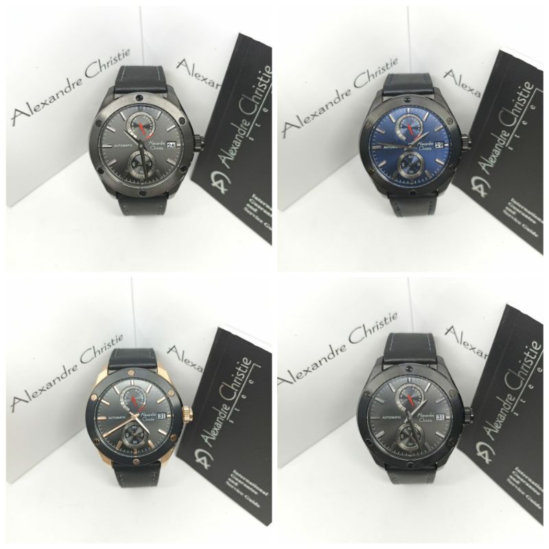 Jam Tangan Pria Alexandre Christie Automatic 3044 AC3044 AC 3044 Tali Kulit