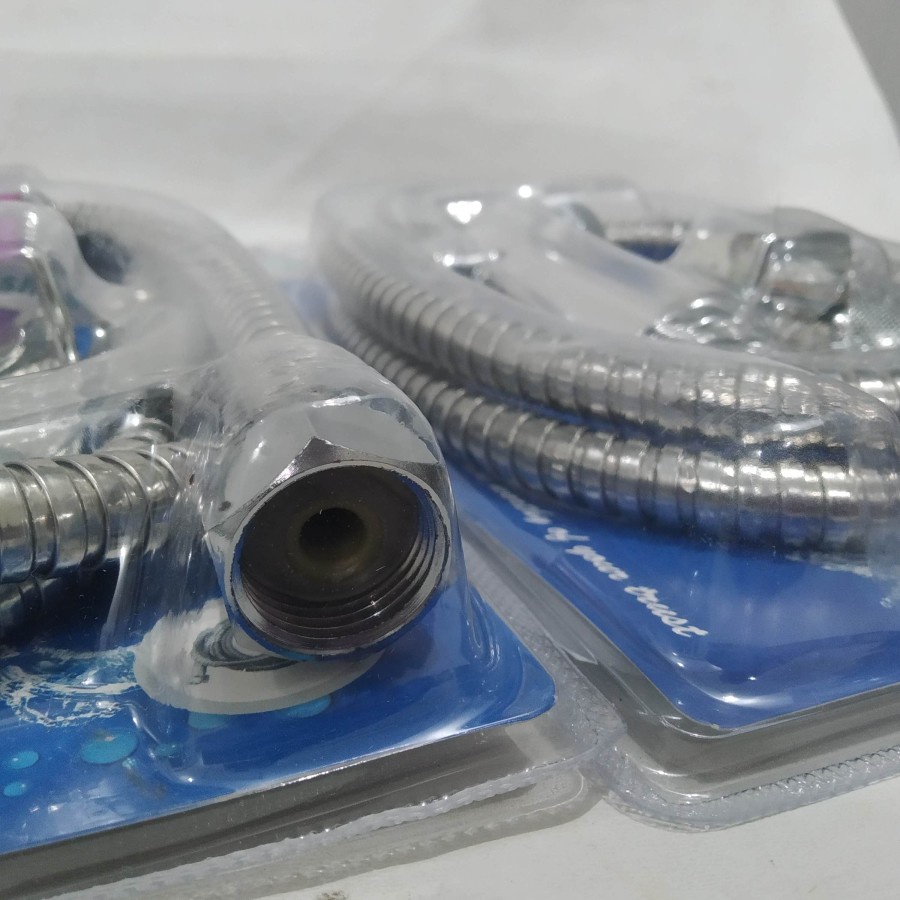 Keran Semprotan Showet WC Duduk Set Selang Lapis Metal