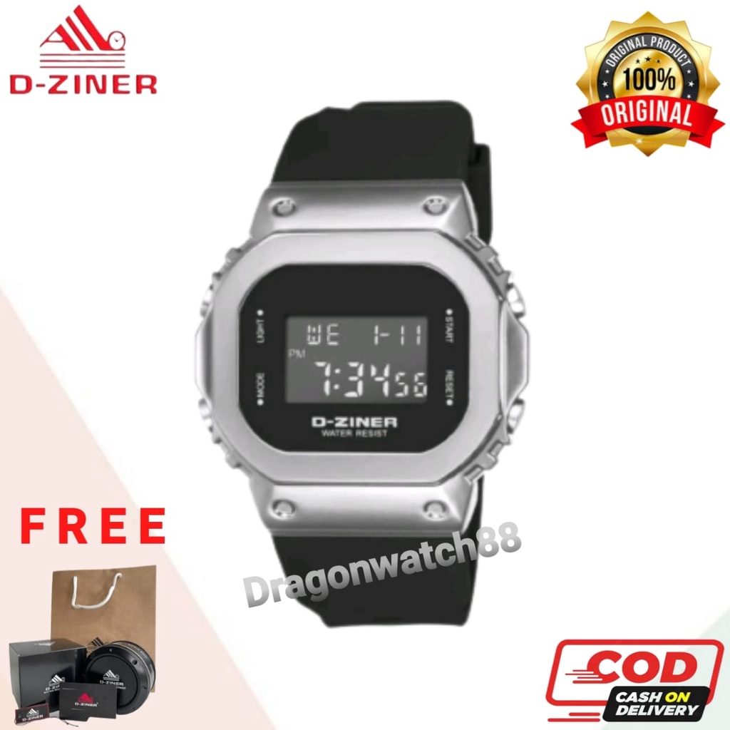 NEW!!!! ANTI AIR RUBBER JAM TANGAN PRIA WANITA DZINER 8300 DIGITAL ORIGINAL - JAM TANGAN DIGITAL D-ZINER 8300 / DW 5600 METAL KEPALA BESI STRAP RUBBER WATER RESISTANCE 50M - JAM TANGAN FASHION PRIA DIGITAL DW 5600 RUBBER ANTI AIR FREE BOX