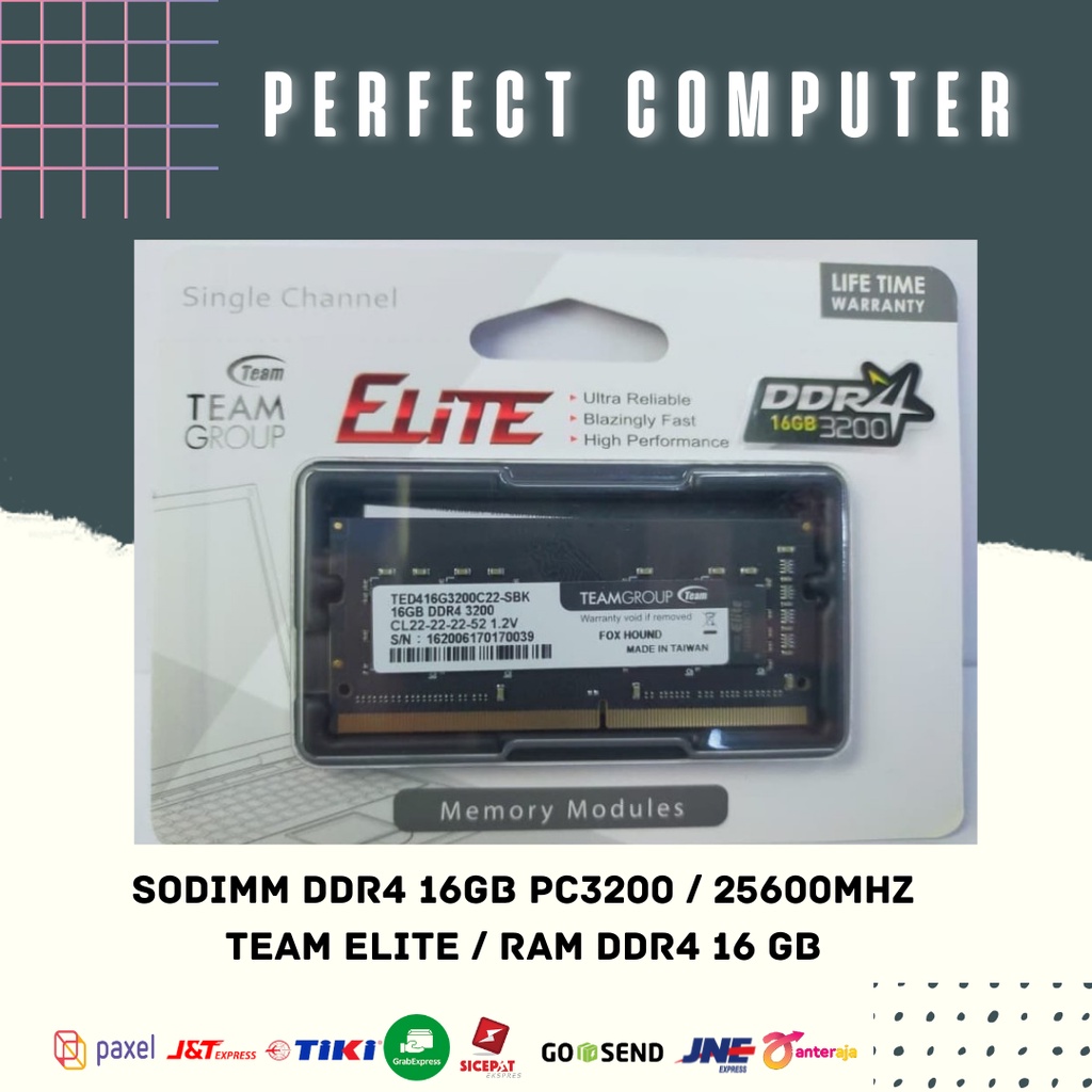 Sodimm DDR4 16GB PC3200 / 25600Mhz TEam Elite / Ram DDR4 16 GB